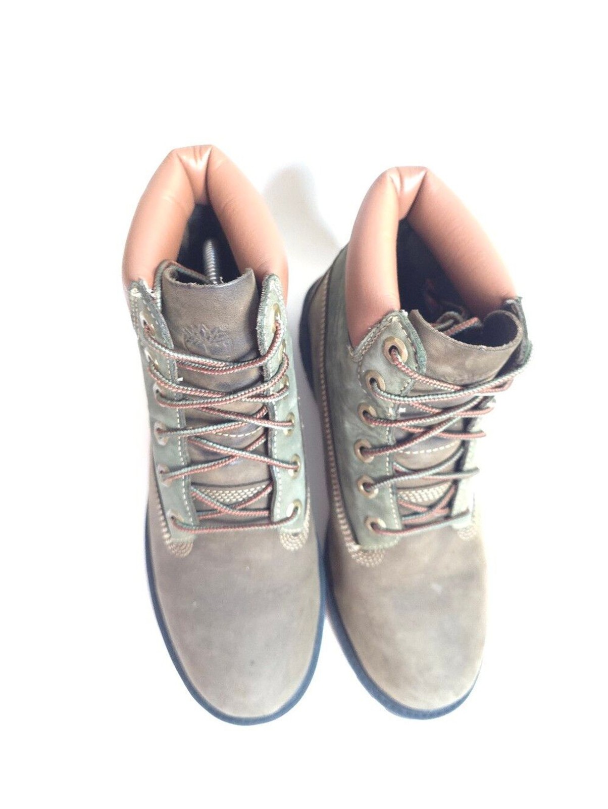 Timberland 6 Inch Premium Waterproof Boots Boys Brown Green Nubuck Size 6.5
