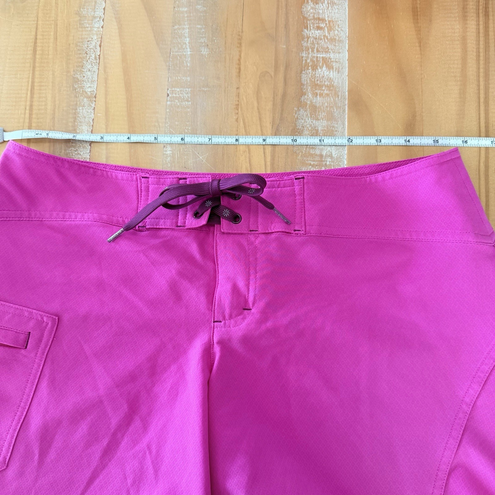 2 Athleta Shorts Magenta Lace Up Board & Orange Snap Closure Shorts Sporty