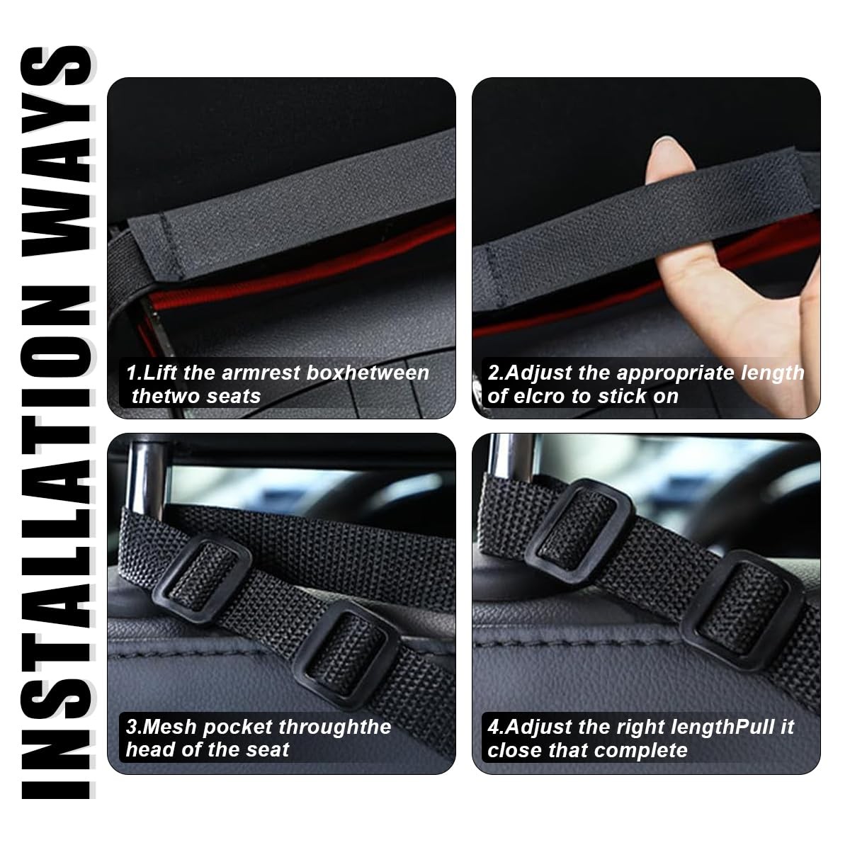 GLSOWEE Handbag Holder for Auto, Net Pocket Purse Holder Between Front Seats Car