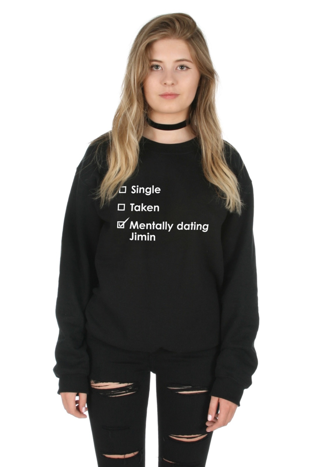 Single Taken Mentally Dating Jimin Sweater Top Jumper Sweatshirt KPOP