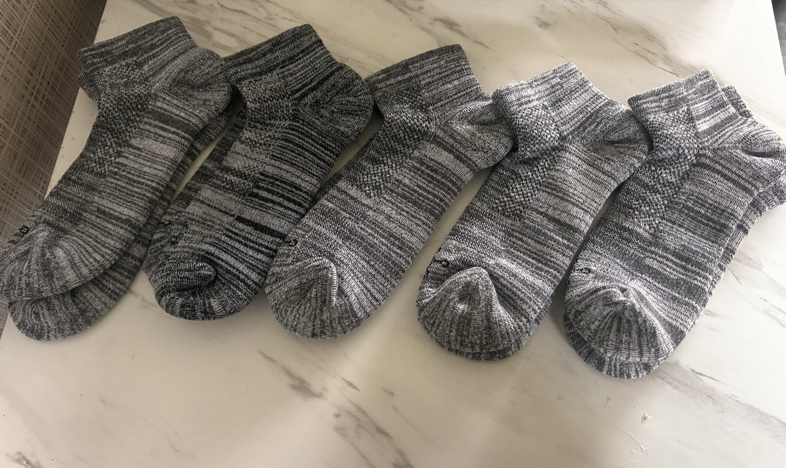 Tommie Copper Ankle Compression Socks Gray Lot of 5 Athletic Diabetic Snug CCC