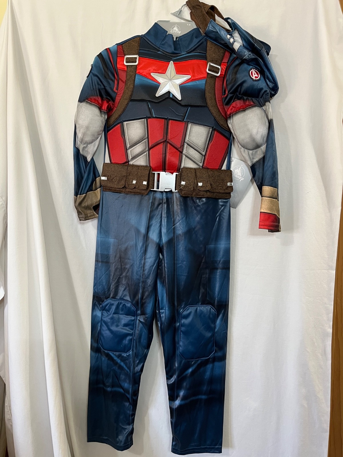 New Disney Store Marvel Avengers Captain America Costume Set Kids 4,5/6,7/8
