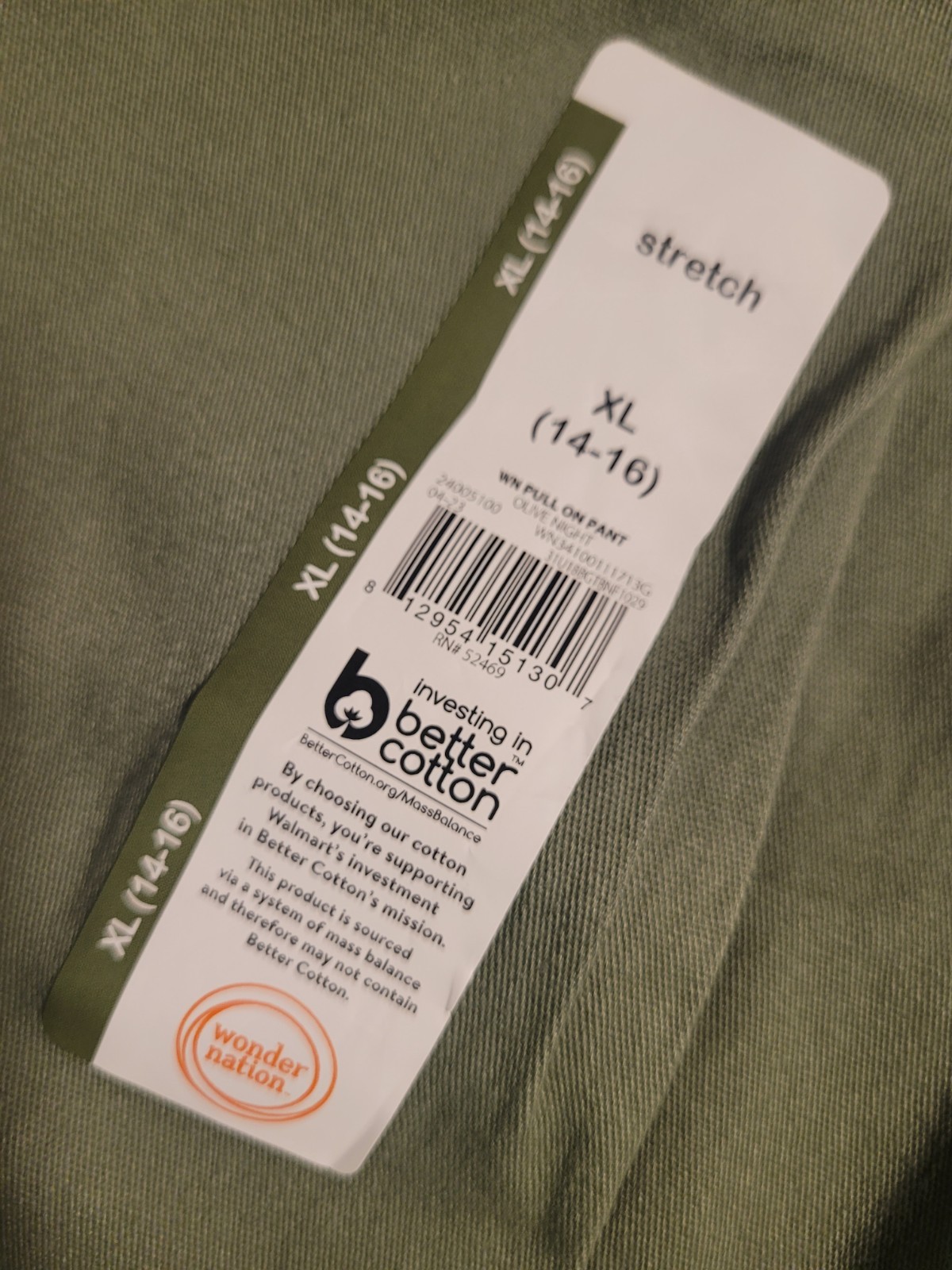 4 Pair Wonder Nation Pull On Pants 14-16 XL 1 Olive, 2 Black, 1 Khaki Free Ship!