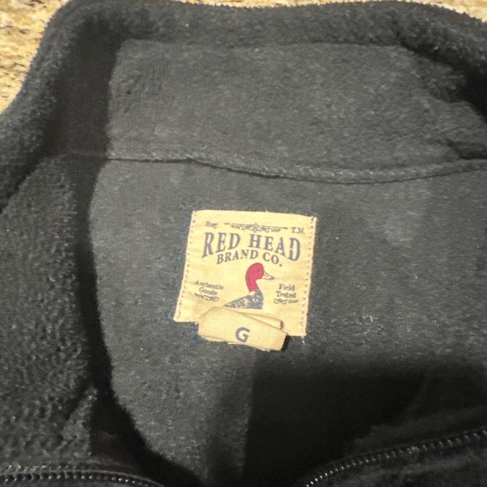 Redhead Jacket Mens Large Fleece Zip Up Black Great Condition. See Pictures.