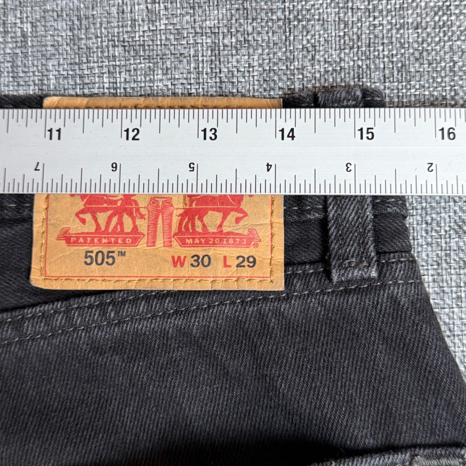 Levi’s 505 Jeans Mens Black Regular Fit Straight Leg Denim | 30×29