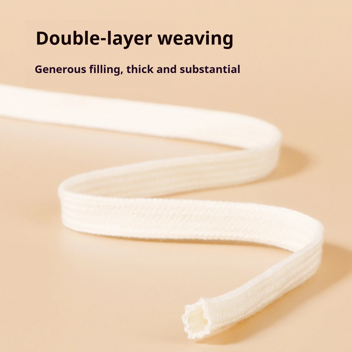 0.8 Cm Wide Unisex Solid-Color Shoelaces Flat High-Quality Cotton Shoelace Suita