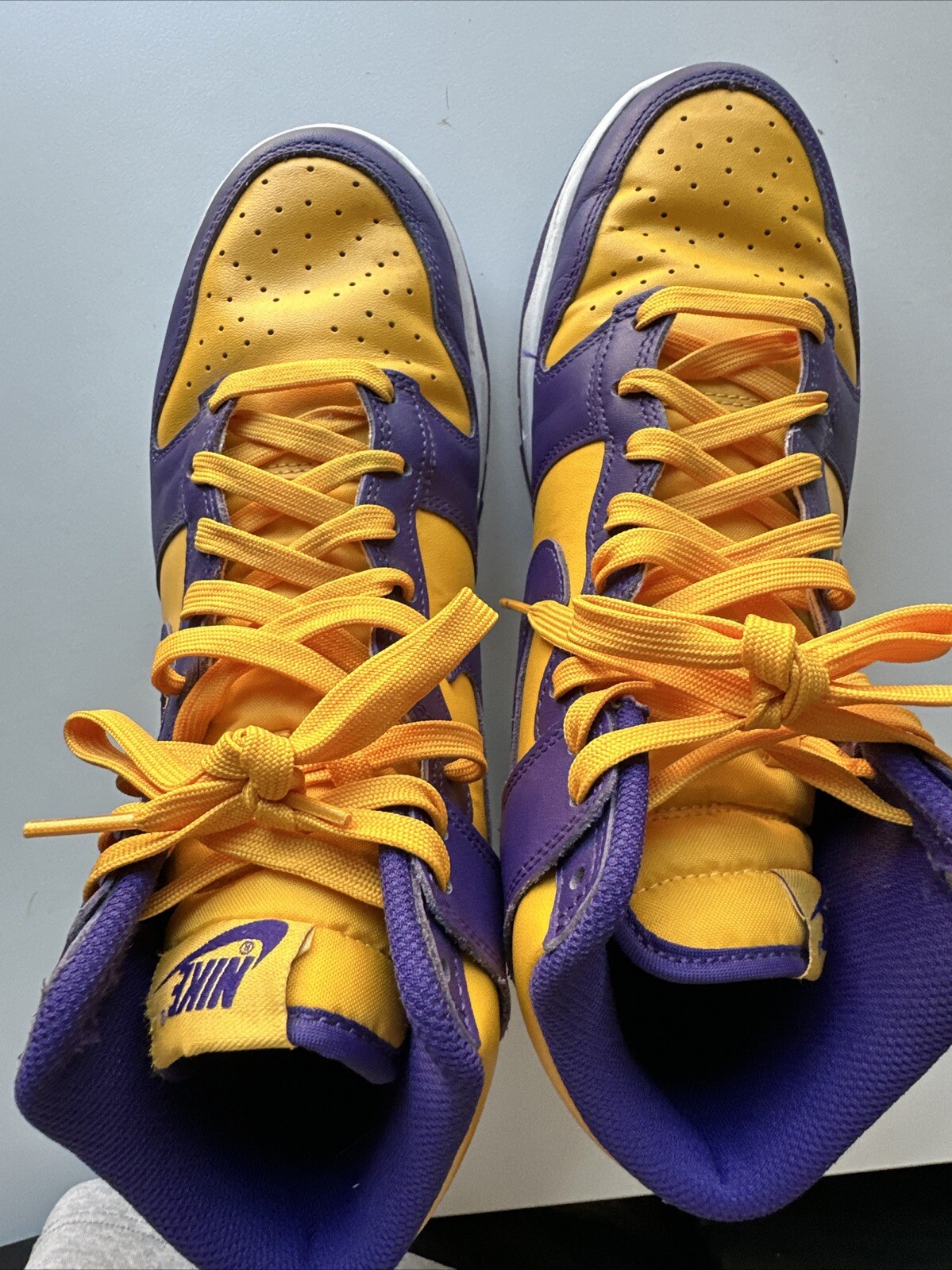 Nike Dunk High Lakers Mens Size 10 DD1399500 Purple Yellow Basketball Shoes