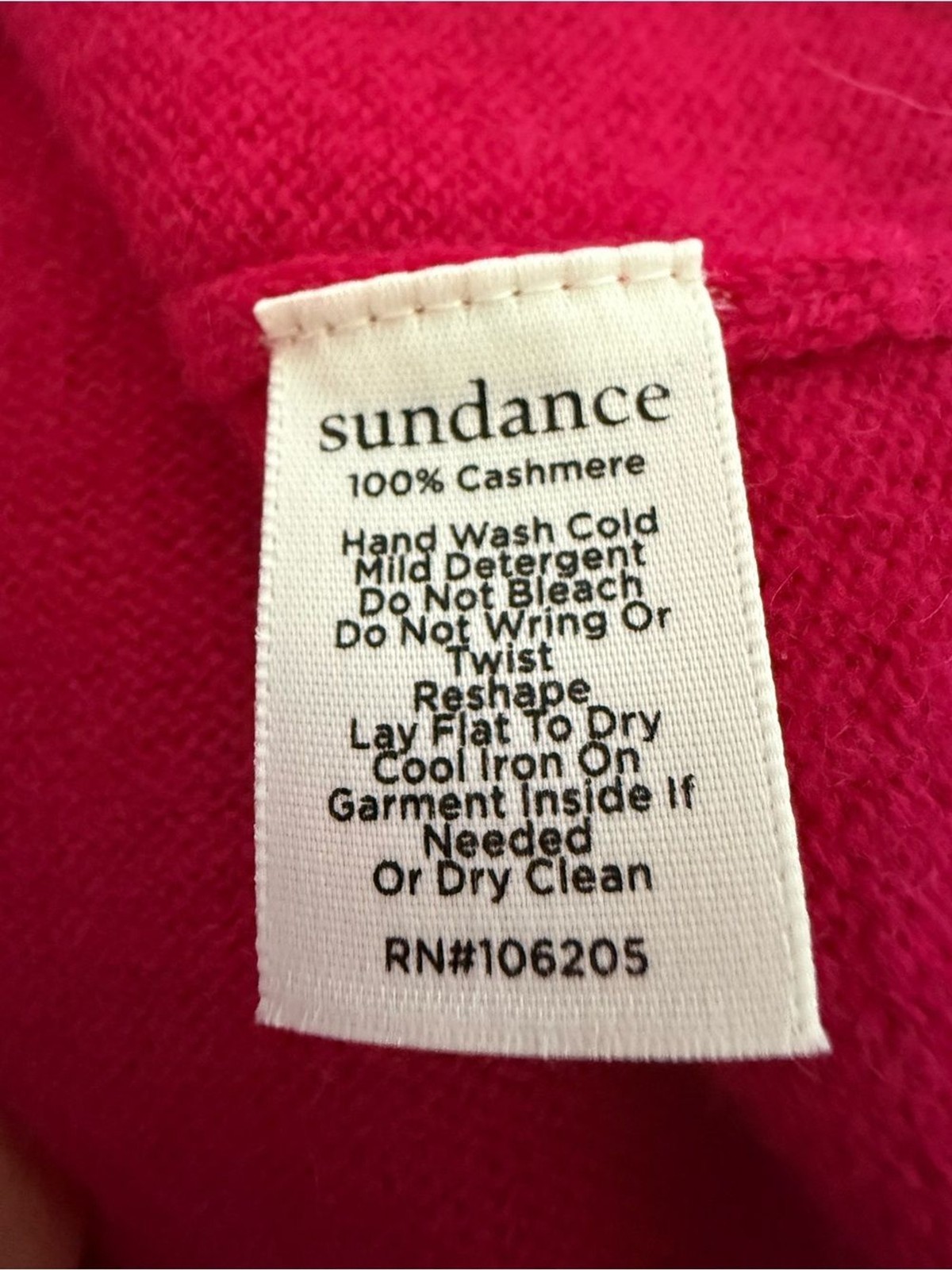 Sundance 100% Cashmere Sweater Size M Pink V-Neck Long Sleeve Pullover