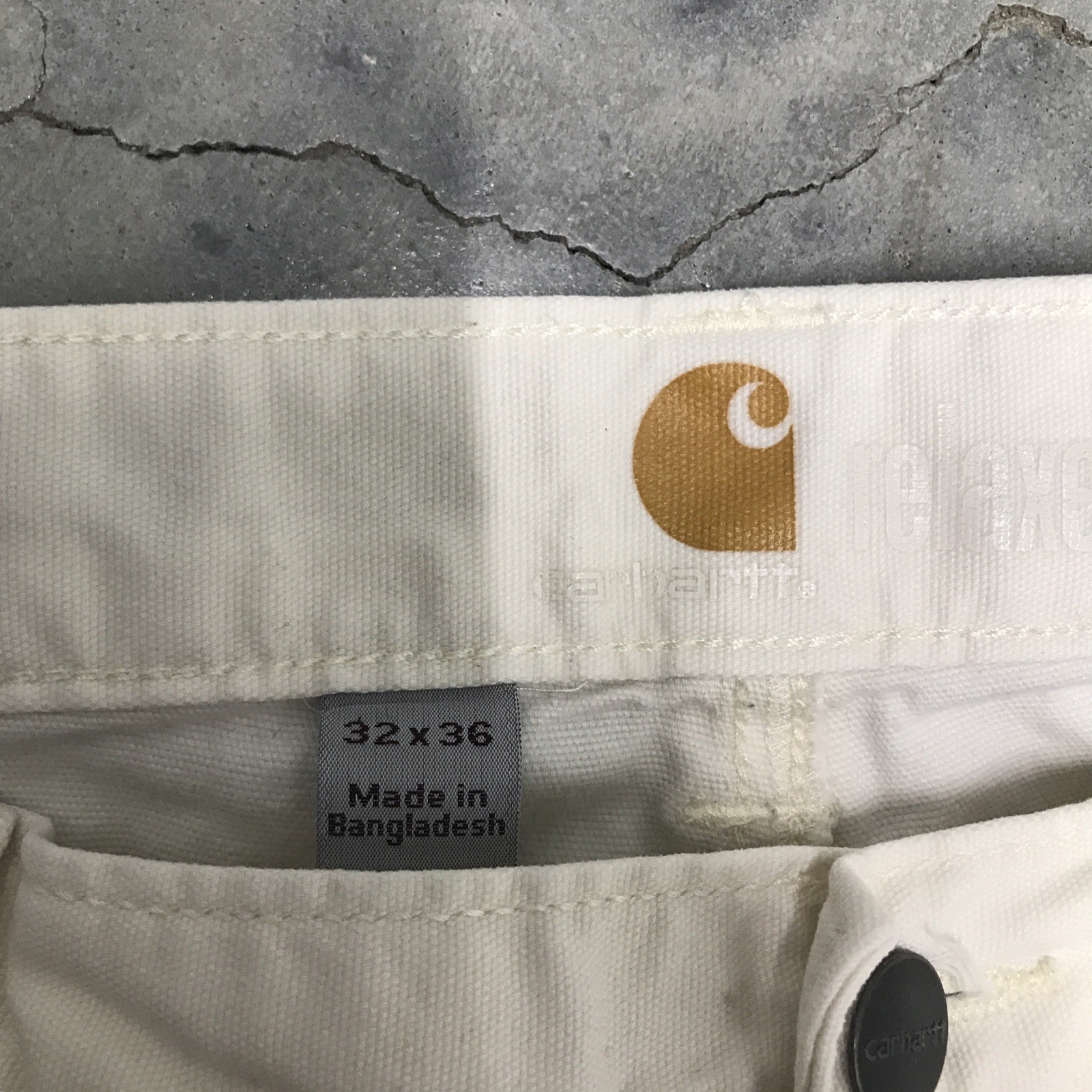 Carhartt Pants Mens 30×33 White Rugged Flex Rigby Double Knee 102802 NAT