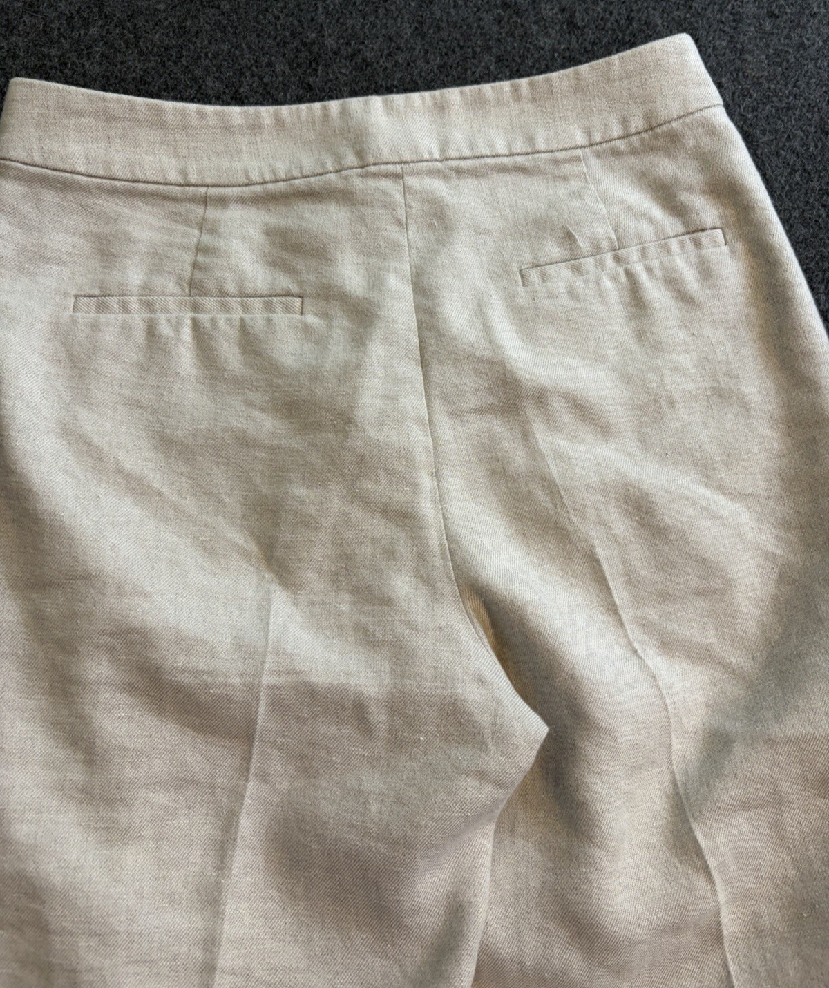 J.Crew Natural Beige Linen Blend Straight Leg Trousers Size 4T Coastal Preppy