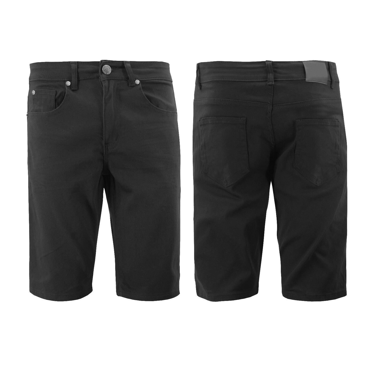 Men’s Premium Quality Cotton Blend Denim Casual Jean Black Shorts Slim Fit