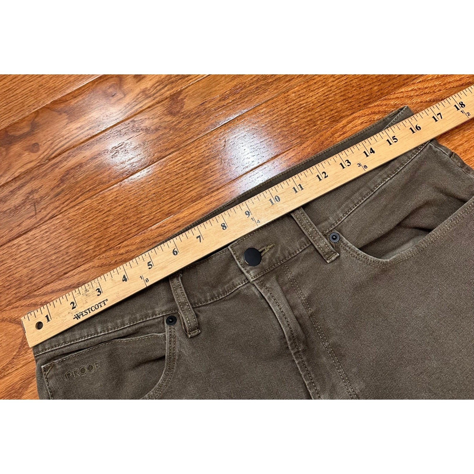 Proof Rover Slim Pants Mens 32×30 Brown Canvas Stretch Outdoor Hiking Workwear