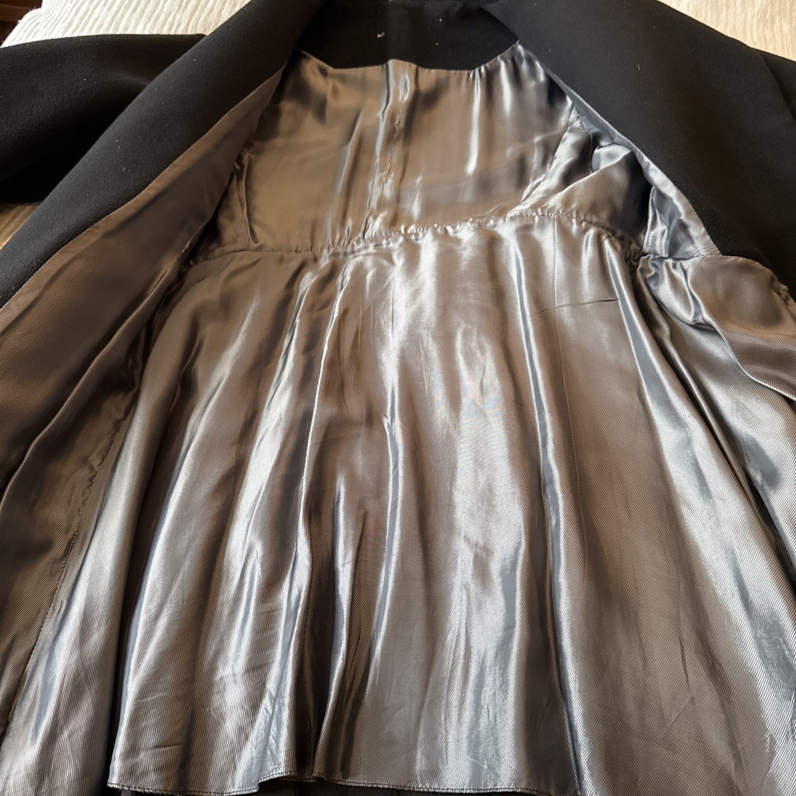 Black Coat, Sz 10, Made In England,90%virgin Wool,10shmere