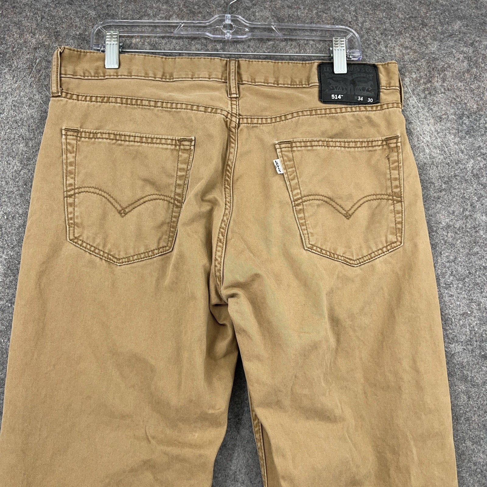 Levis 514 Jeans Mens 34×30 Beige Denim Straight Leg 100% Cotton Pants Casual