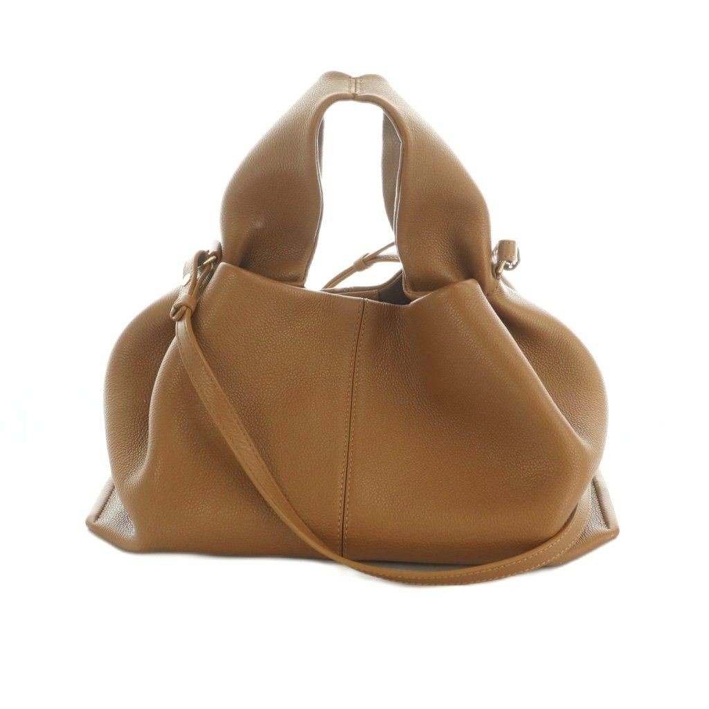 POLENE POLENE Numero Neuf 2WAY Handbag Shoulder Bag One Handle Leather Beige MI