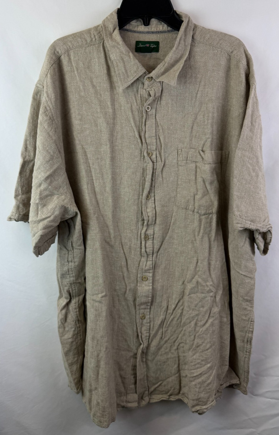 David Taylor Tan Button Up Long Sleeve Shirt Men’s Size 3XLT