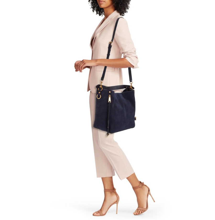 NWT Rebecca Minkoff MAB Leather Hobo Shoulder Crossbody Bag NAVY Suede AUTHENTIC