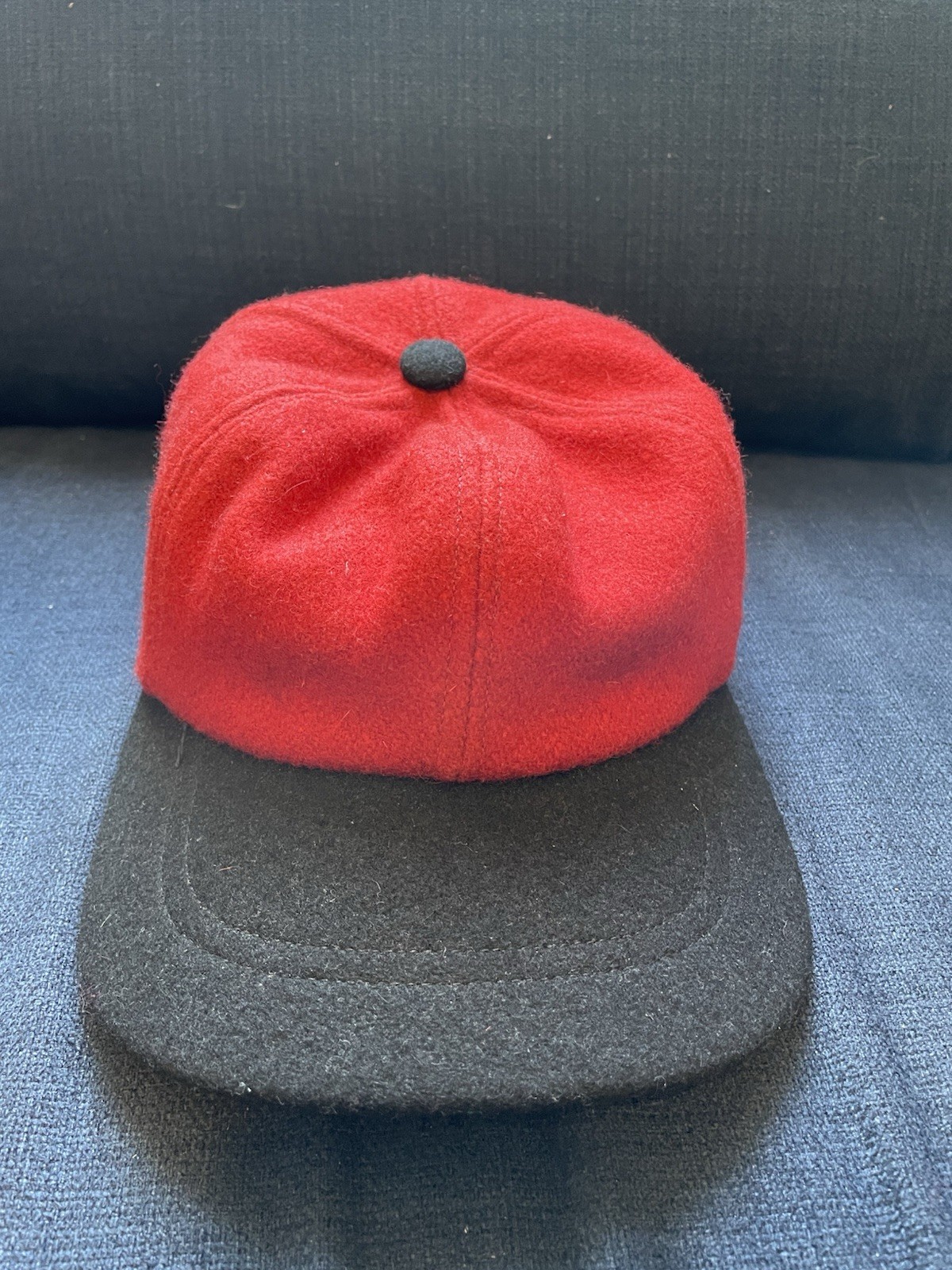 Vintage Red Wool Baseball Hat 7 1/2-7 5/8 Made In The USA