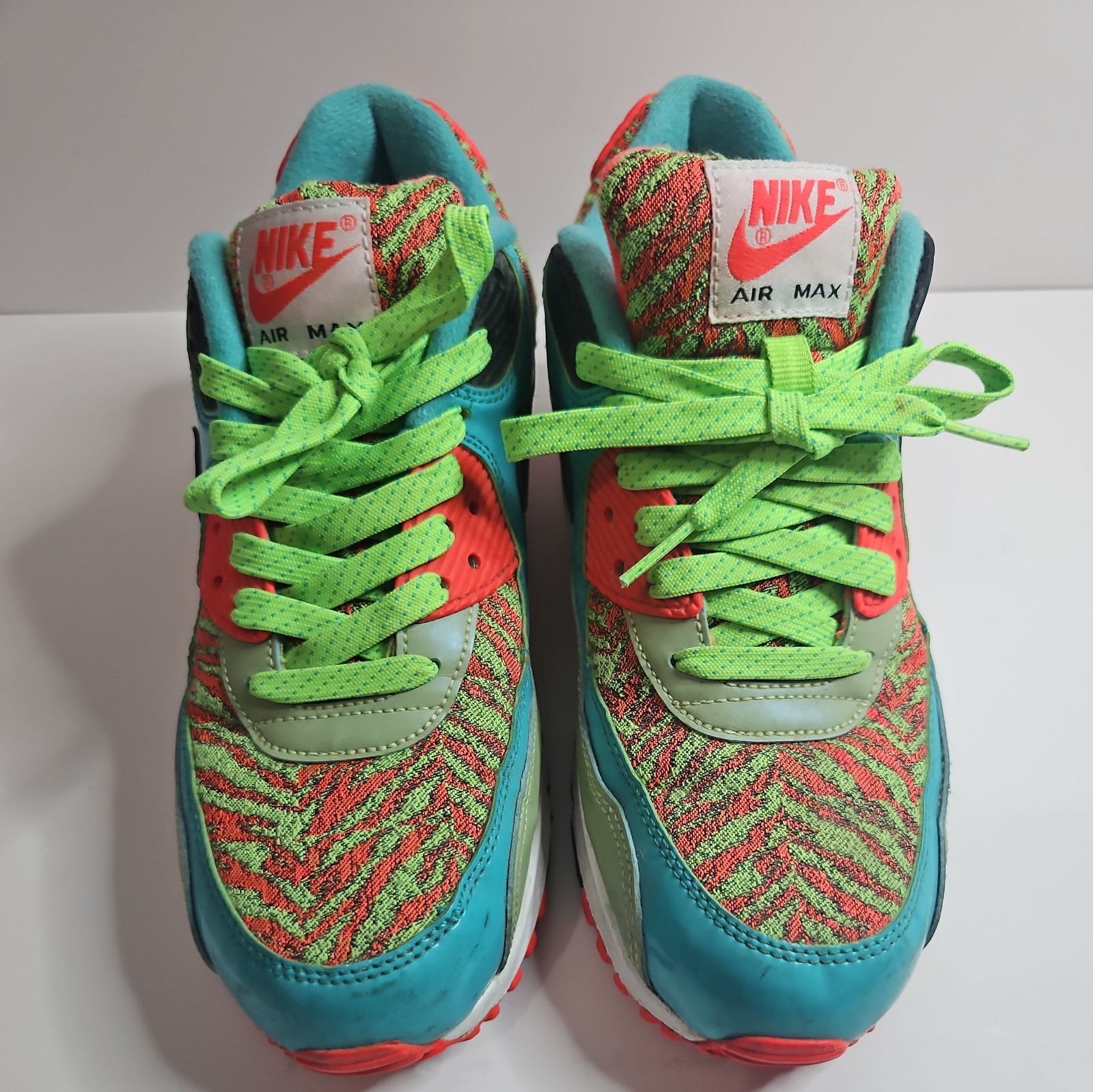 Nike Air Max 90 Zebra Green Red Blue Black 725235-306 Men’s Low Top Sneakers