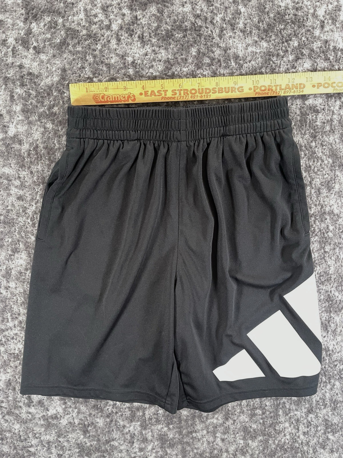 Adidas Black Logo Active Shorts Size 14/14 Athletic Wear Lightweight Apparel