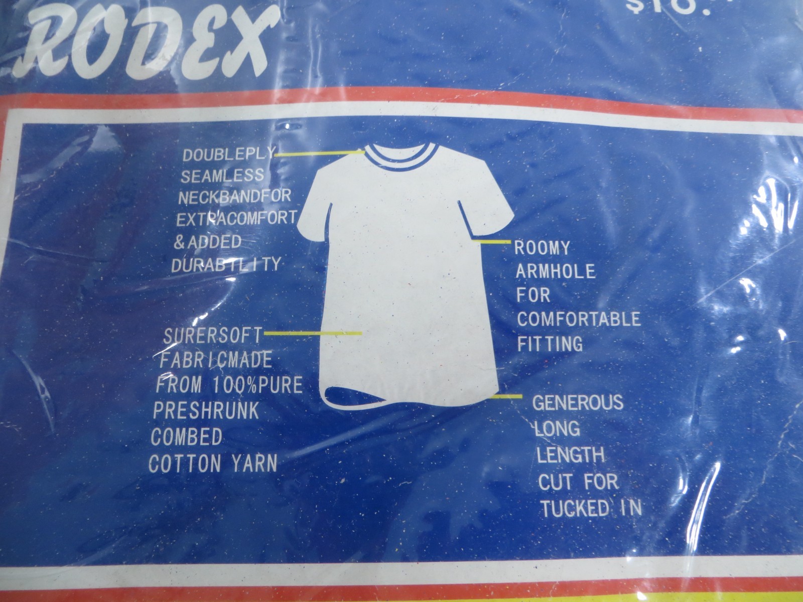 2-Pack Rodex Mens White Cotton Crew Neck T-Shirts Size Large NEW SEALED