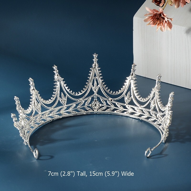 7cm Tall Large Crystal Tiara Crown Wedding Bridal Queen Princess Prom For Women