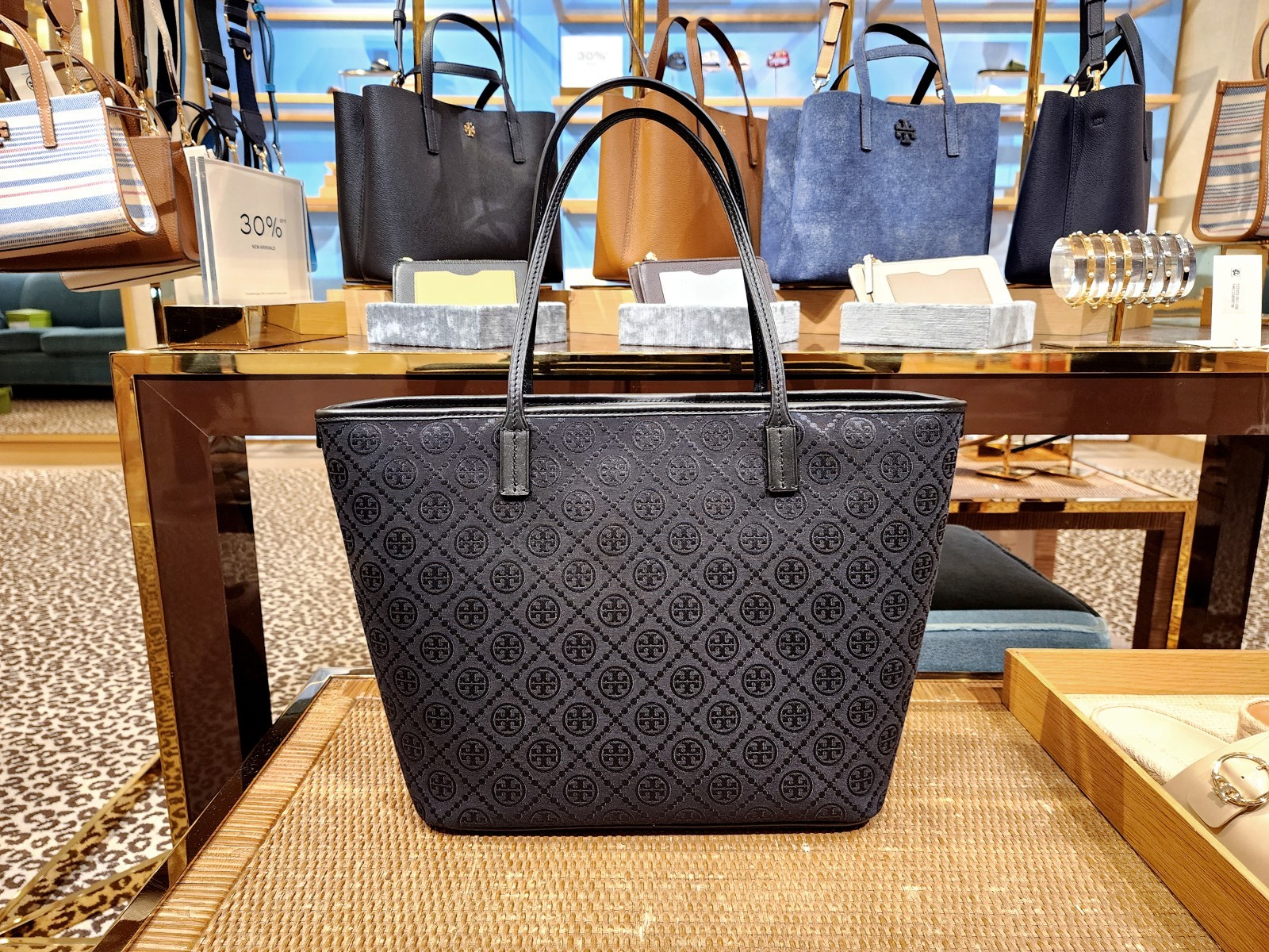 Latest Tory Burch T Monogram Black Large Tote Travel Shoulder Bag Purse 152302