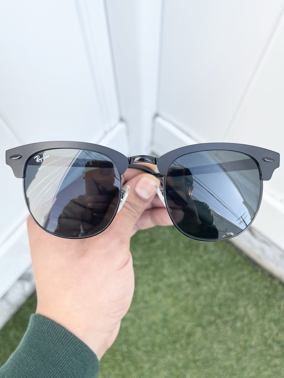 New Ray Ban Metal Clubmaster RB3716 3716 Gray Lens Size 51/21