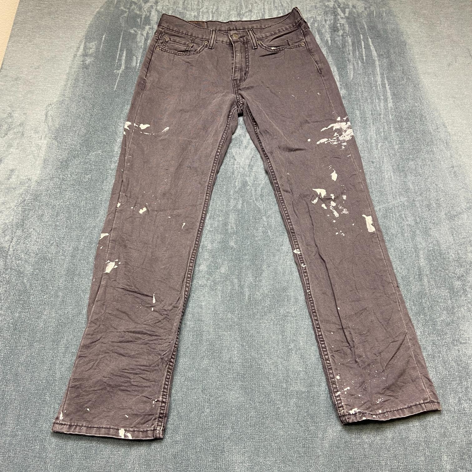 Levi’s 514 Jeans Mens 29×30 Gray Denim Everyday Wear Light Wash Straight Fit