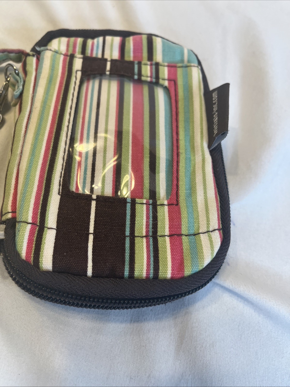 Initials Inc Wristlet Wallet Colorful Stripe ID Holder 5.5 x 3.5 Inches