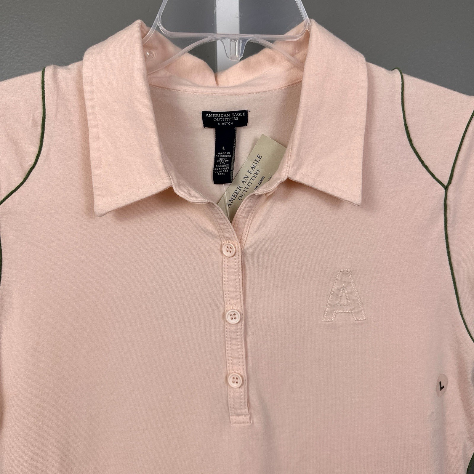 Vintage Y2K American Eagle Outfitters Stretch Polo Shirt Size Large Deadstock