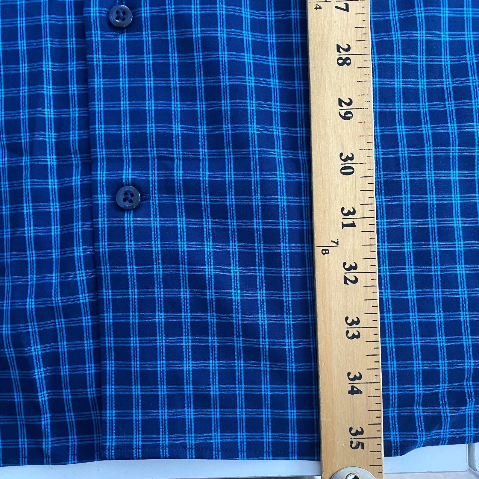 Rochester Egyptian Cotton Non-Iron Plaid Button Shirt Mens 19 36/37 Tall