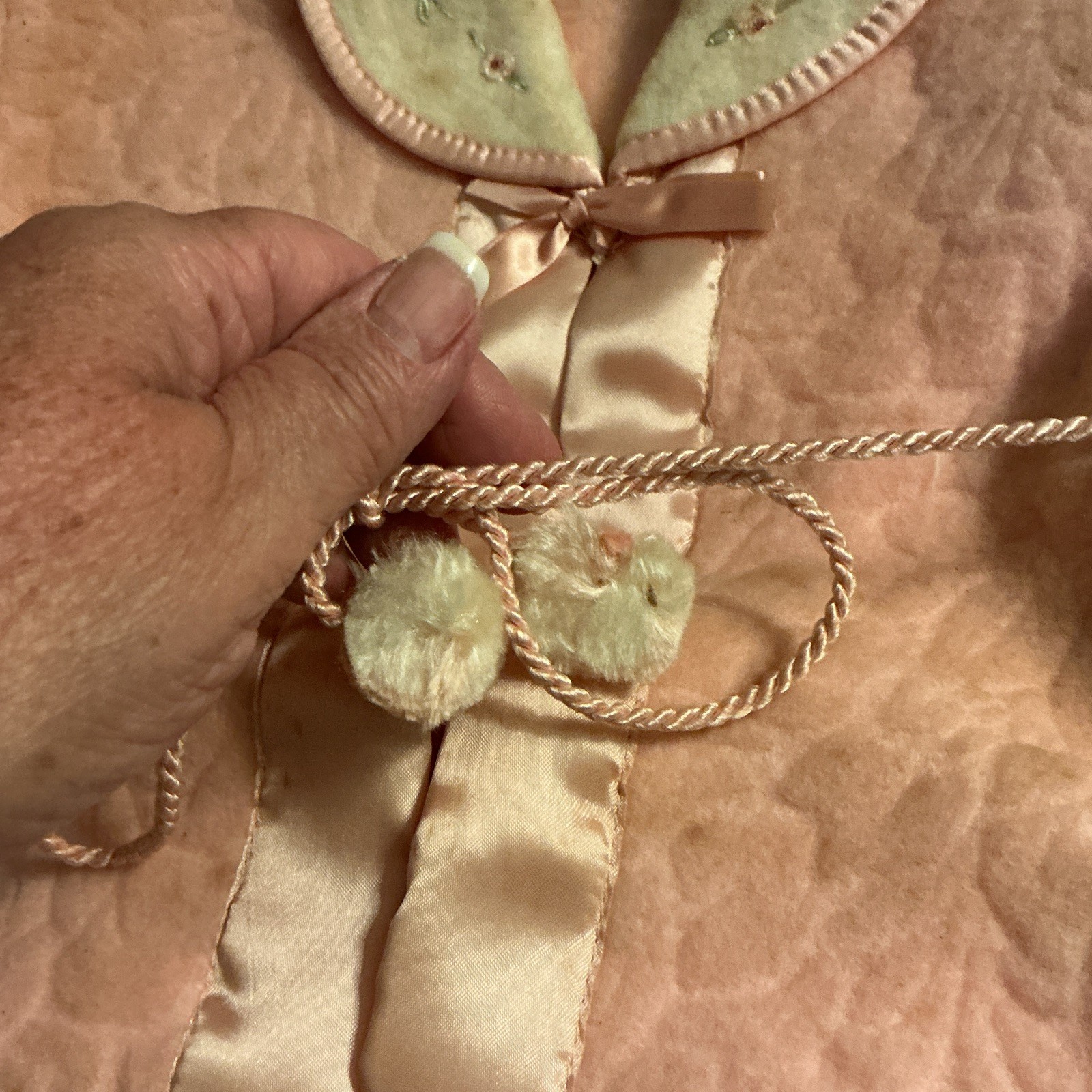 Beacon Vintage 1939 Pink Velour Newborn Robe & Booties 2pc Set