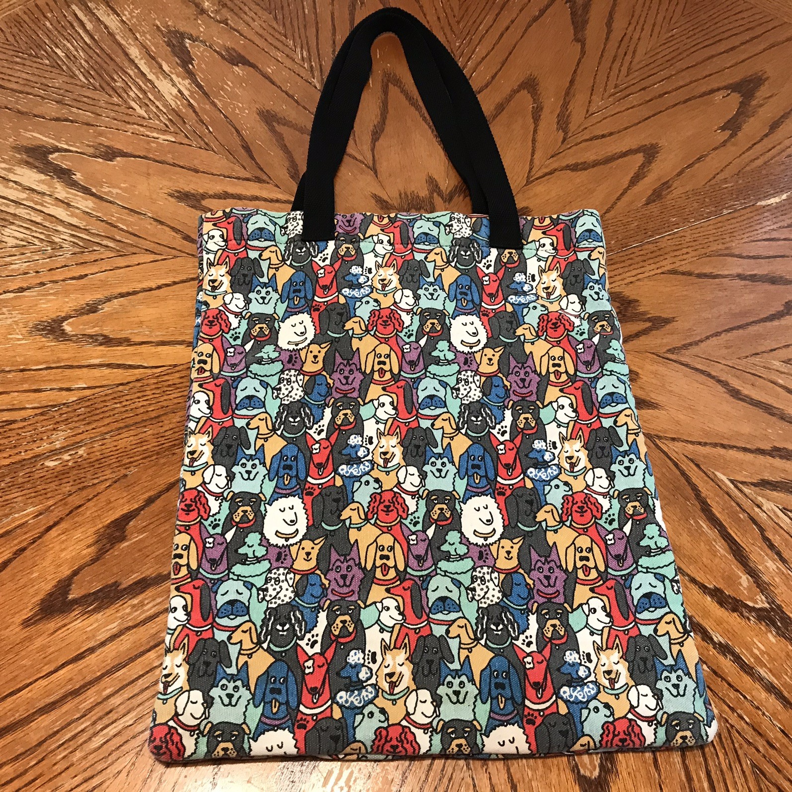 Bobs From Skechers Canvas Tote Bag Dog-Face Print featuring multiple dog breeds