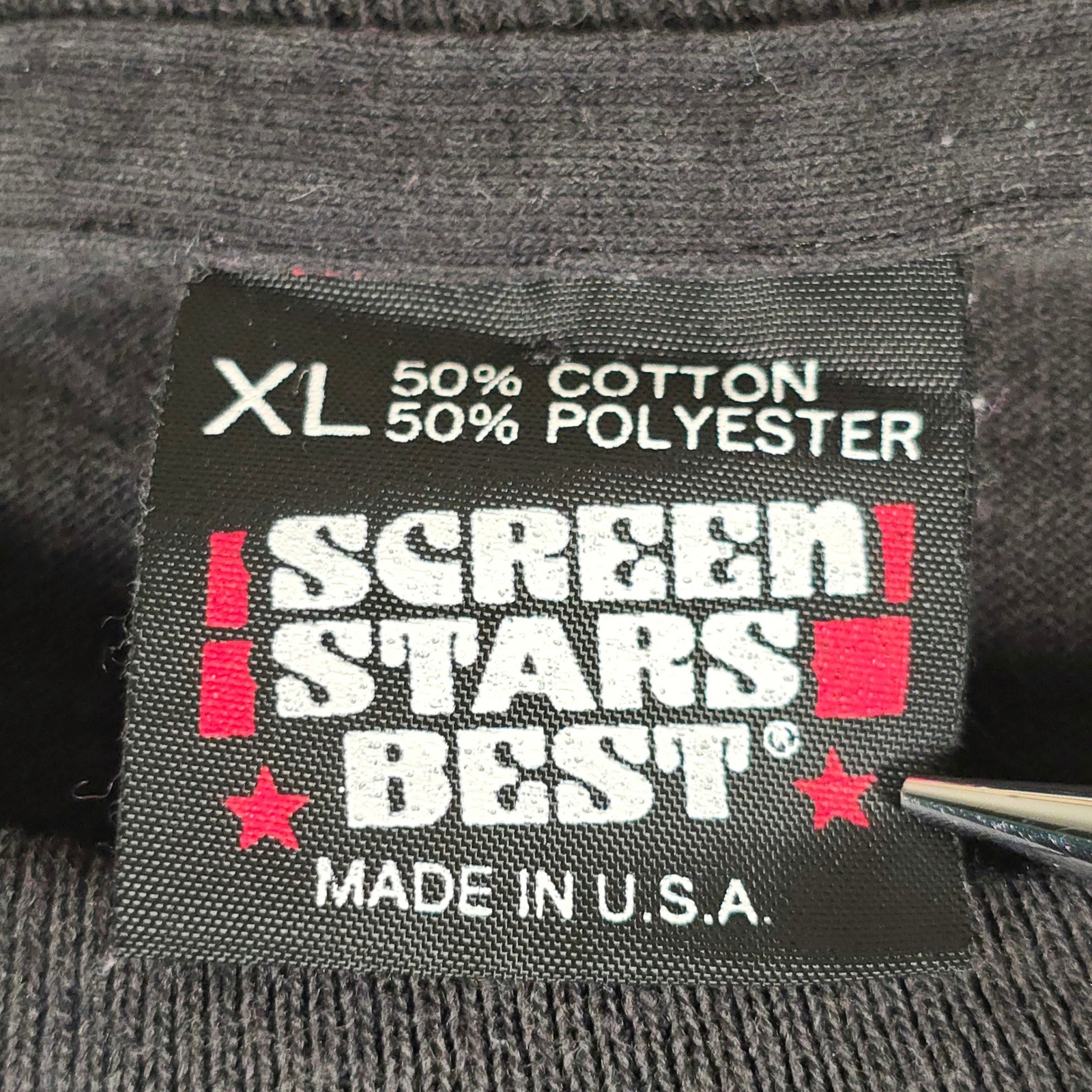 Vintage Screen Stars Best First Plainsman Native American T-Shirt Black XL USA