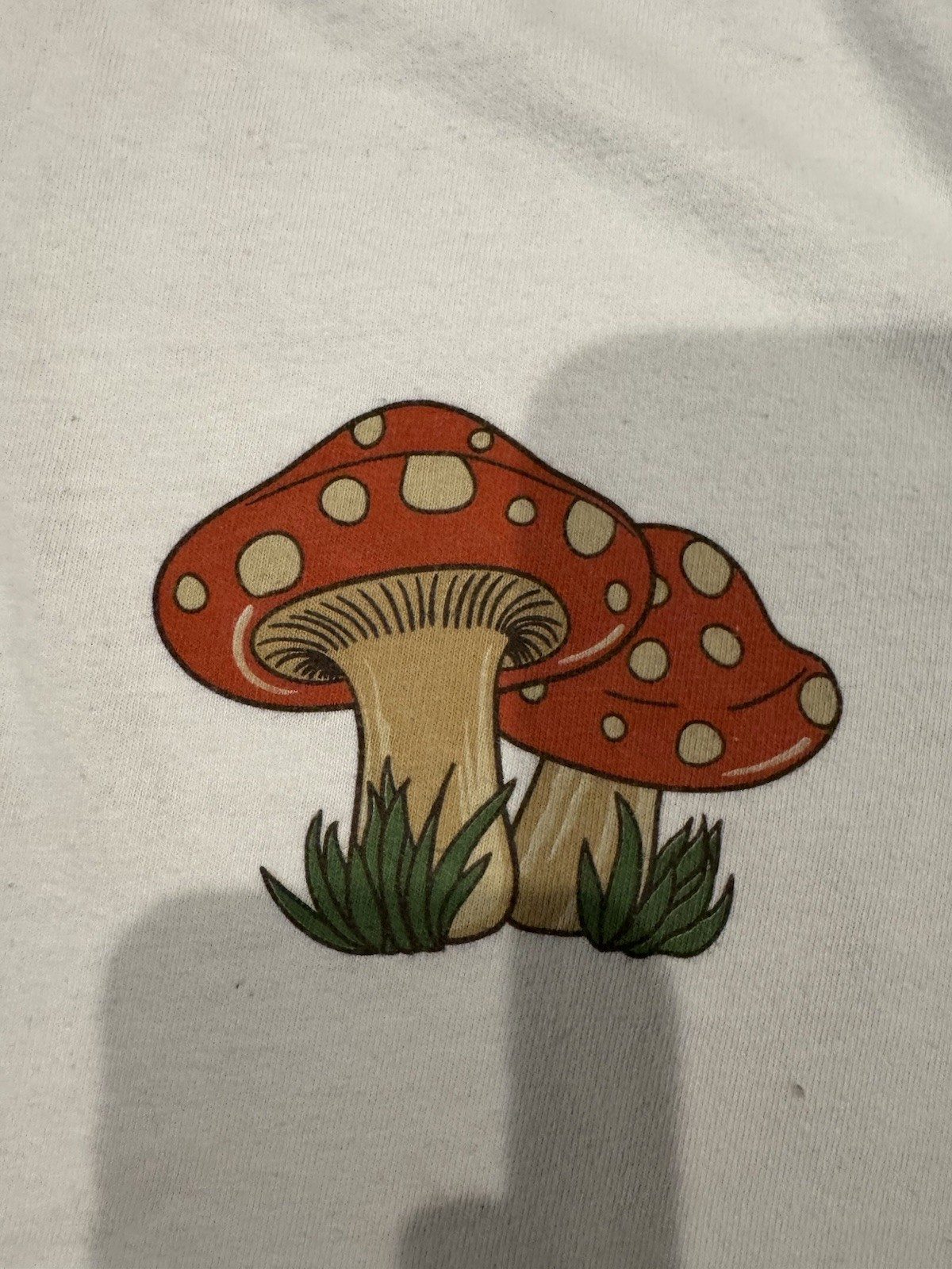 Comfort Colors Unisex White Trippy Mushroom Graphic Crew Neck T-Shirt S