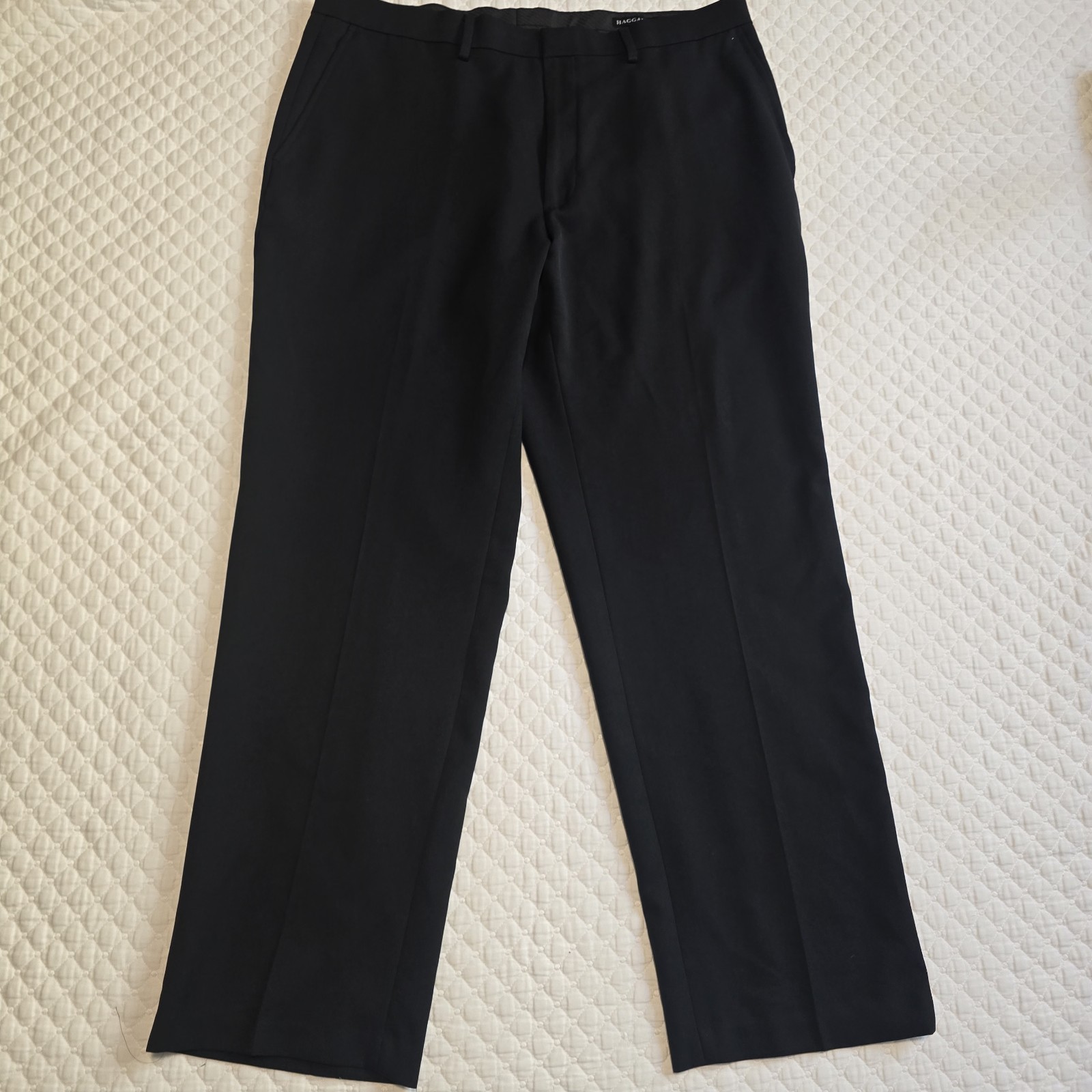 Haggar Mens Tailored Fit Travel Performance Suit Pants Black 38×30 WPL386