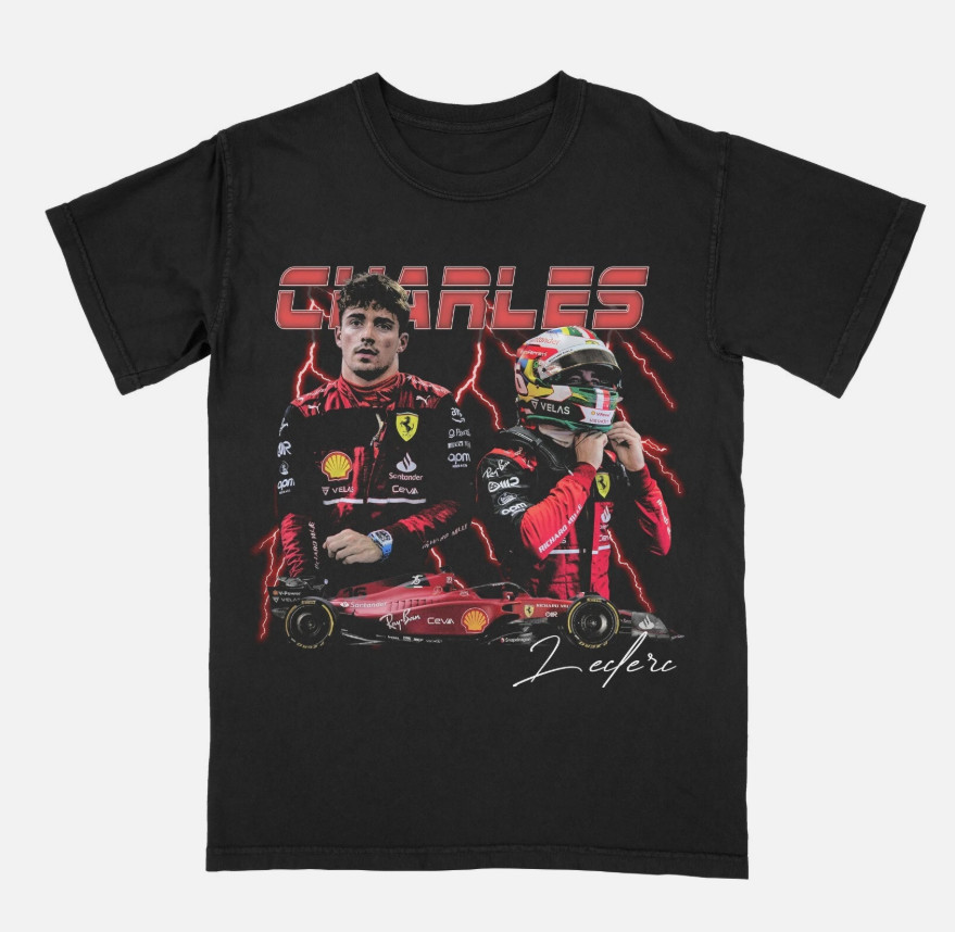 Charles Leclerc Vintage 90s Bootleg T-Shirt Formula 1 Racing Fan Tee Gift