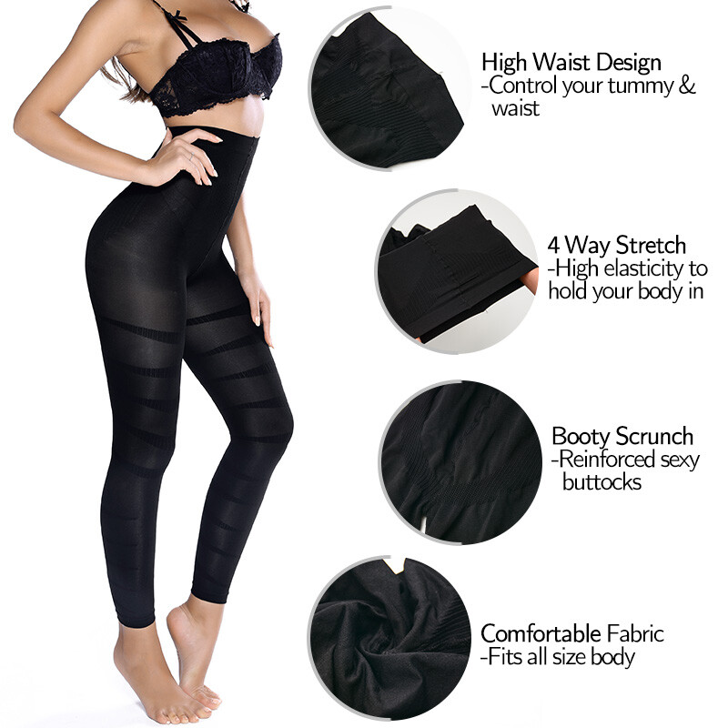 Anti Cellulite Compression Leggings Thigh Shaper High Waist Slim Pants Shapewear