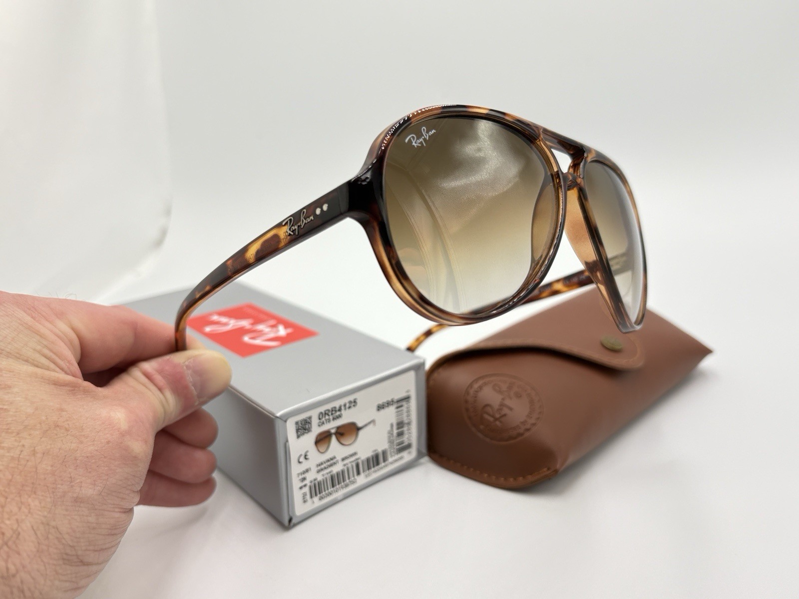 Ray-Ban RB4125 710/51 Aviator Sunglasses – Matte Havana
