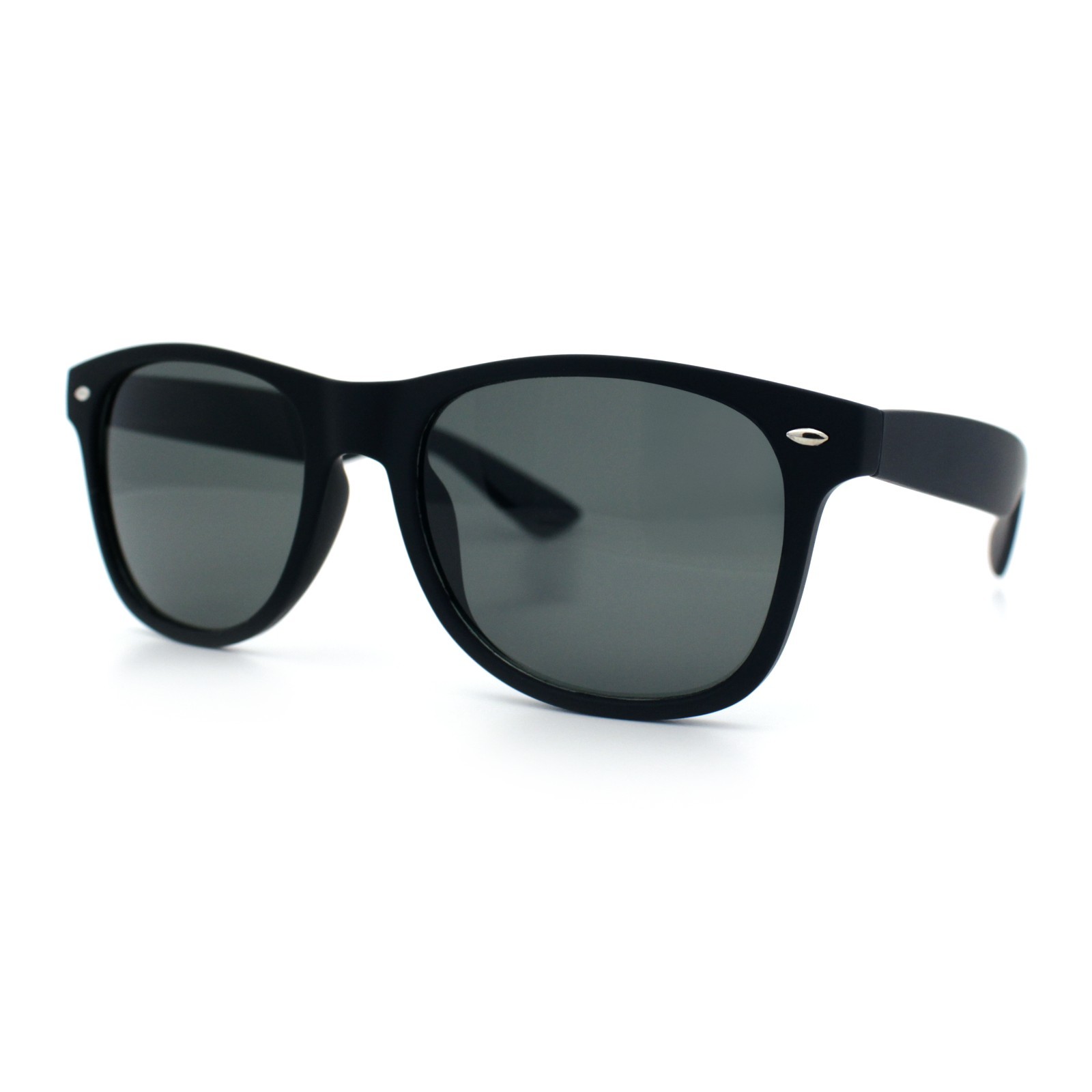Mens Glass Lens Hipster Rubberized Matte Black Classic Horn Rim Sunglasses