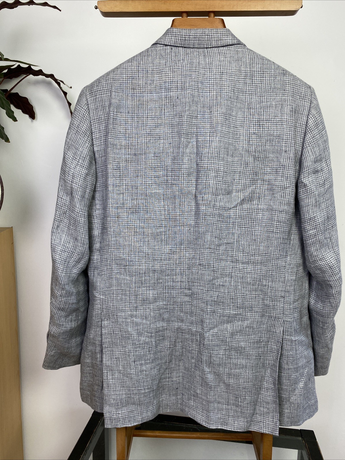 Richard James Savile Row 42R BESPOKE 2023 POW Glen Check Handmade Linen Jacket