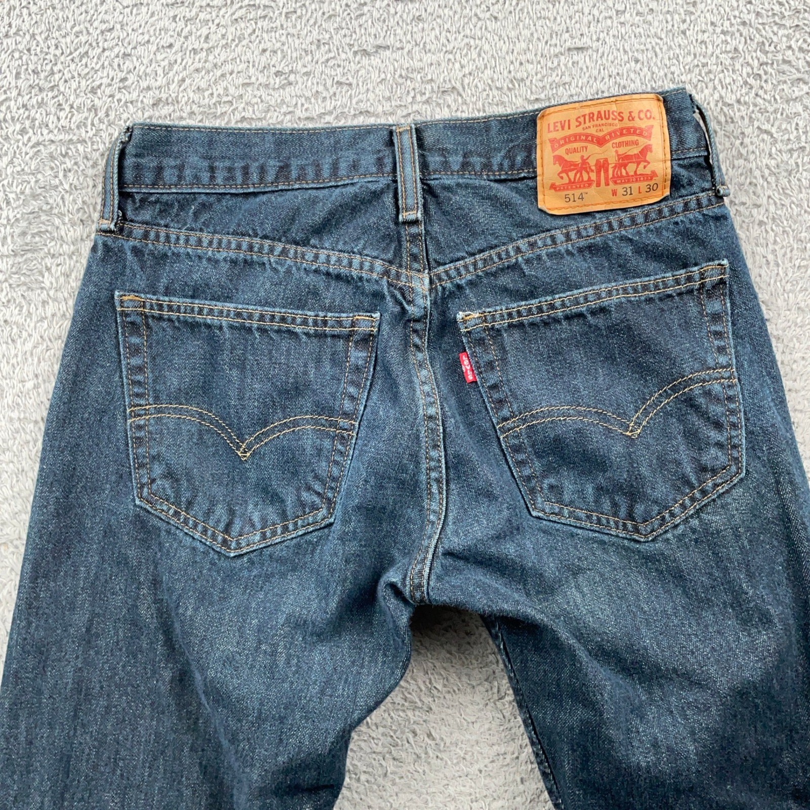 Levis 514 Jeans Mens 31×30 Fits 30×29 Blue Slim Straight Dark Wash Denim Pants
