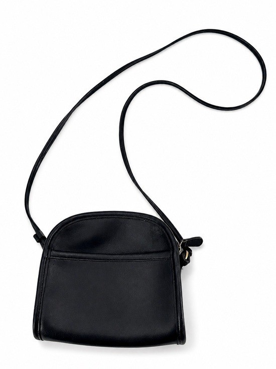 Vintage 90s Coach Abbie Black Leather Small Zip Crossbody Bag 1997 9017
