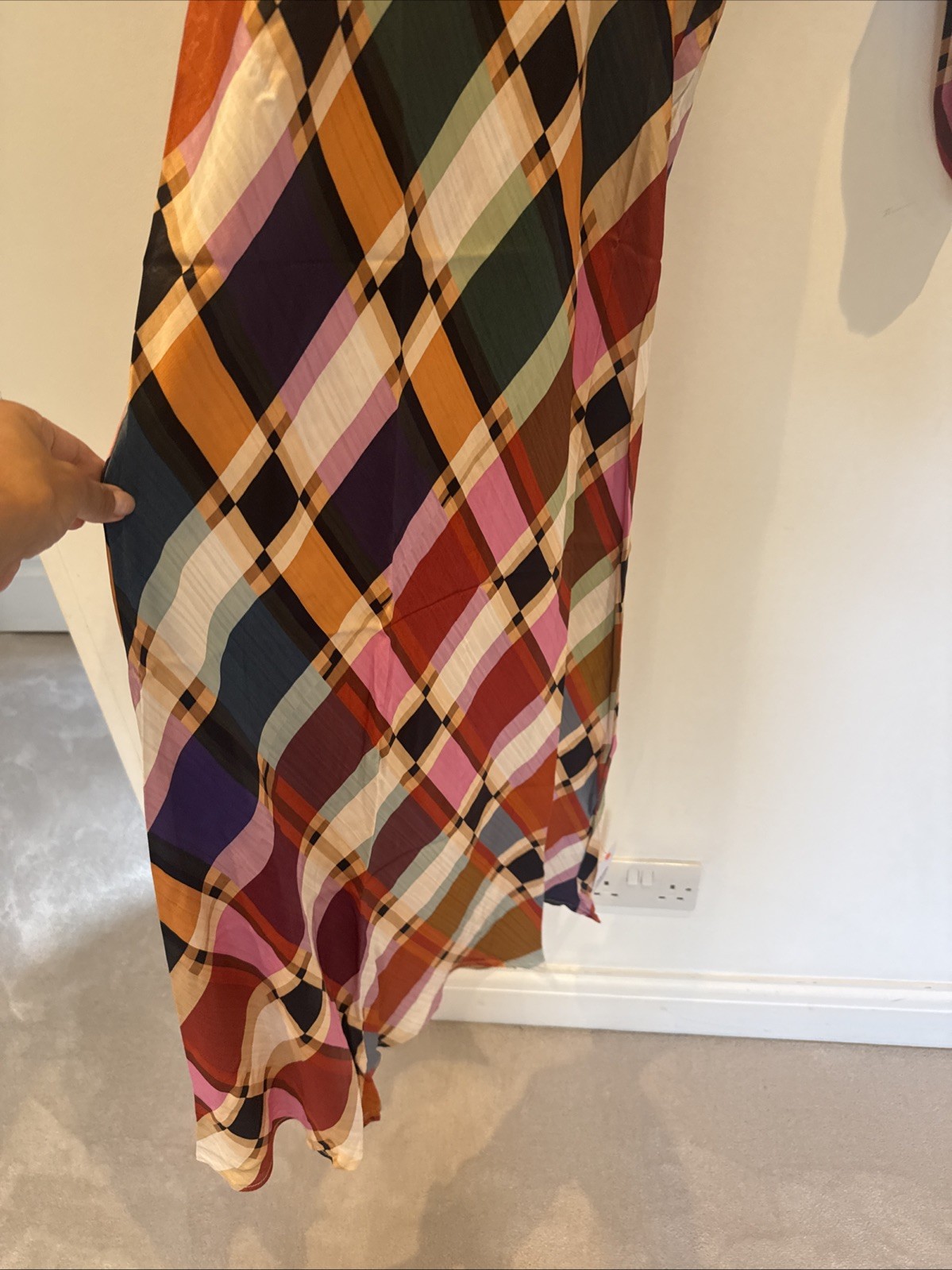 Never Fully Dressed Maxi Dress Size 8 Checked Pattern