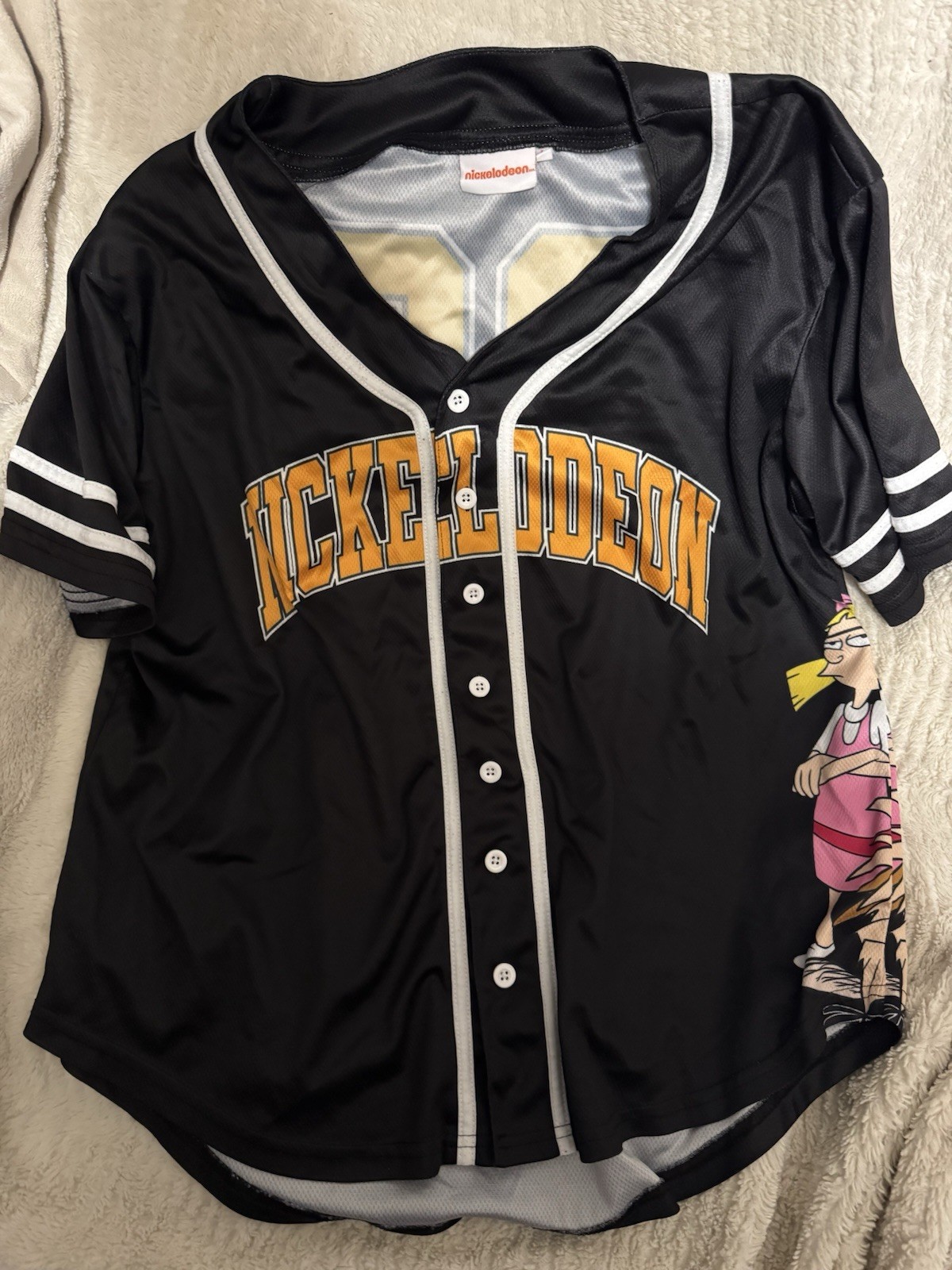 Nickelodeon Baseball Jersey 90’s Cartoon Favs SZ L EUC FUN!