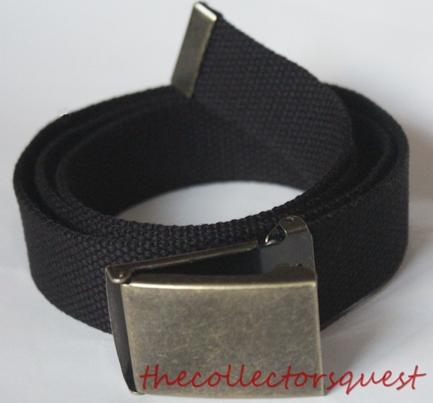 NEW BRASS FLIPTOP ADJUSTABLE 56″ INCH BLACK CANVAS MILITARY GOLF WEB BELT BUCKLE