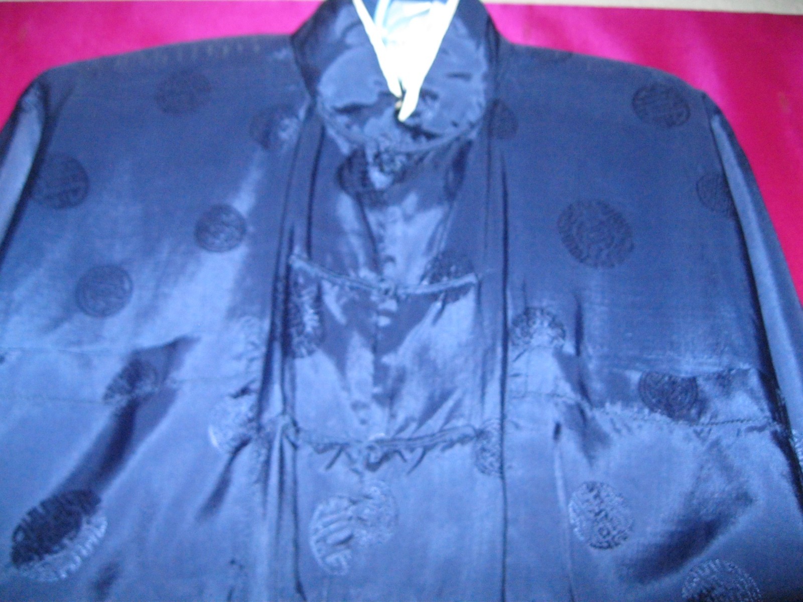 CHINA, 2 PC. NAVY BLUE COLORED ASIAN STYLE TOP & SLACKS, NEW, SZ S/M.