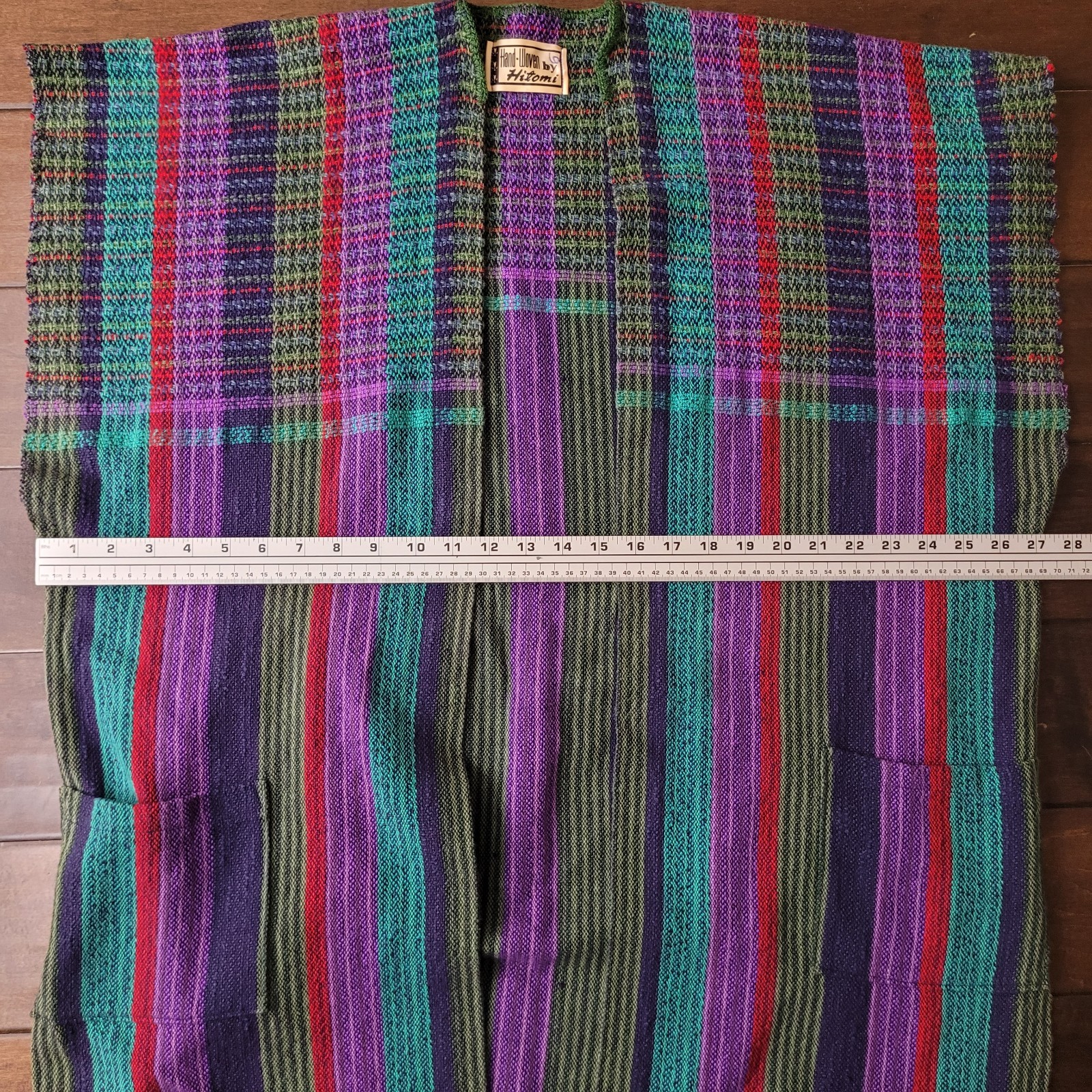 Unbranded Hand Woven Striped Open Duster Cardigan Lagenlook Boho Hippie