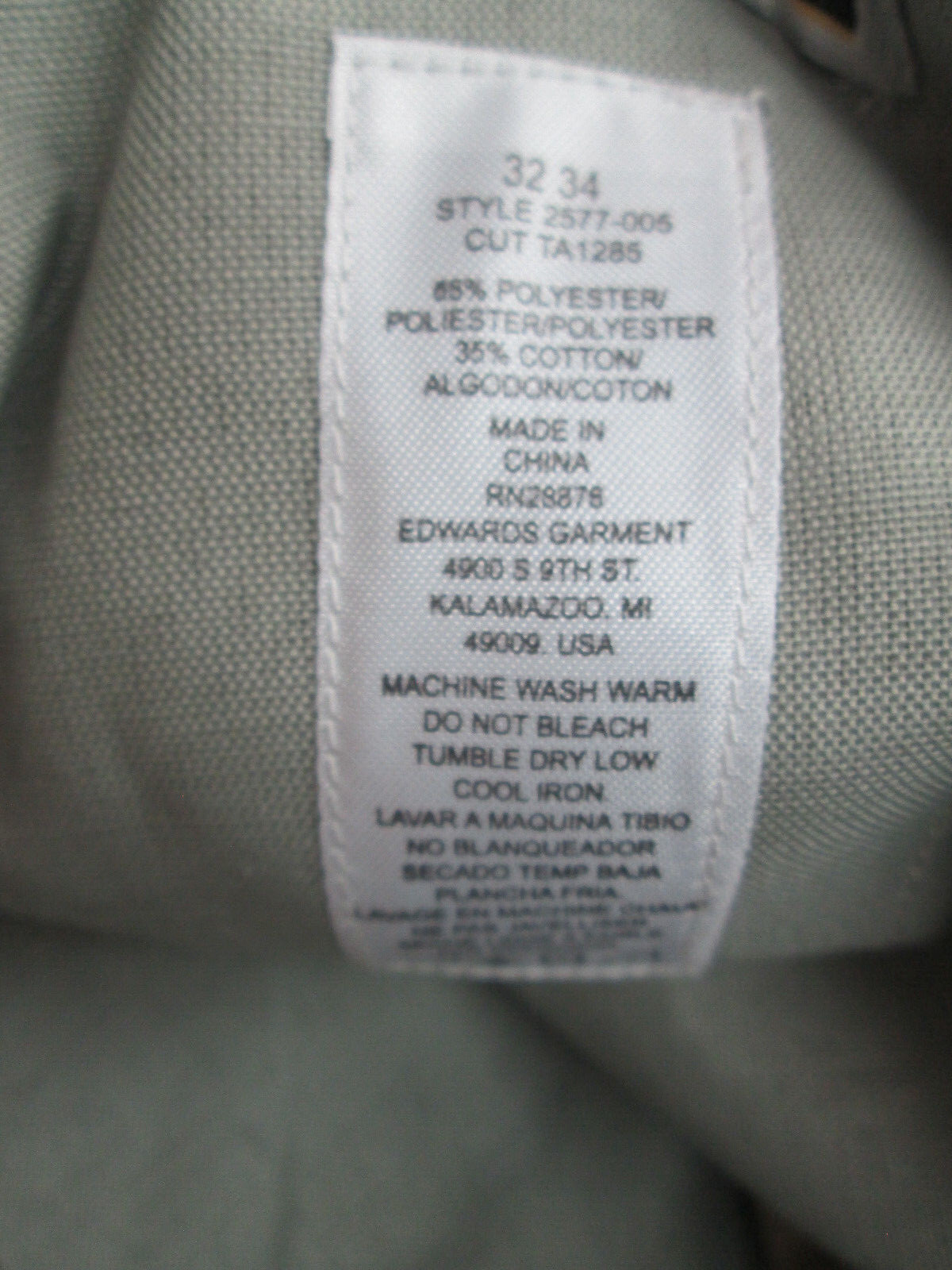 Men Pants khaki tan chino 28 32 34 36 38 40 42 46 52 54 flat Edwards 2577 NEW